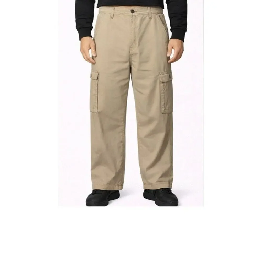 BDG Urban Outfitters Cargo Pants Mens 34W Tan Wide Leg Multi Pockets Utility